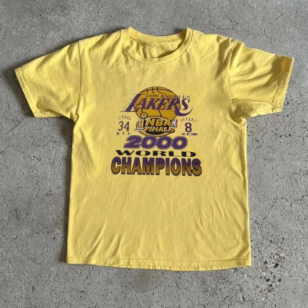 2000 Los Angeles Lakers Nba Finals Champions Yellow Tee